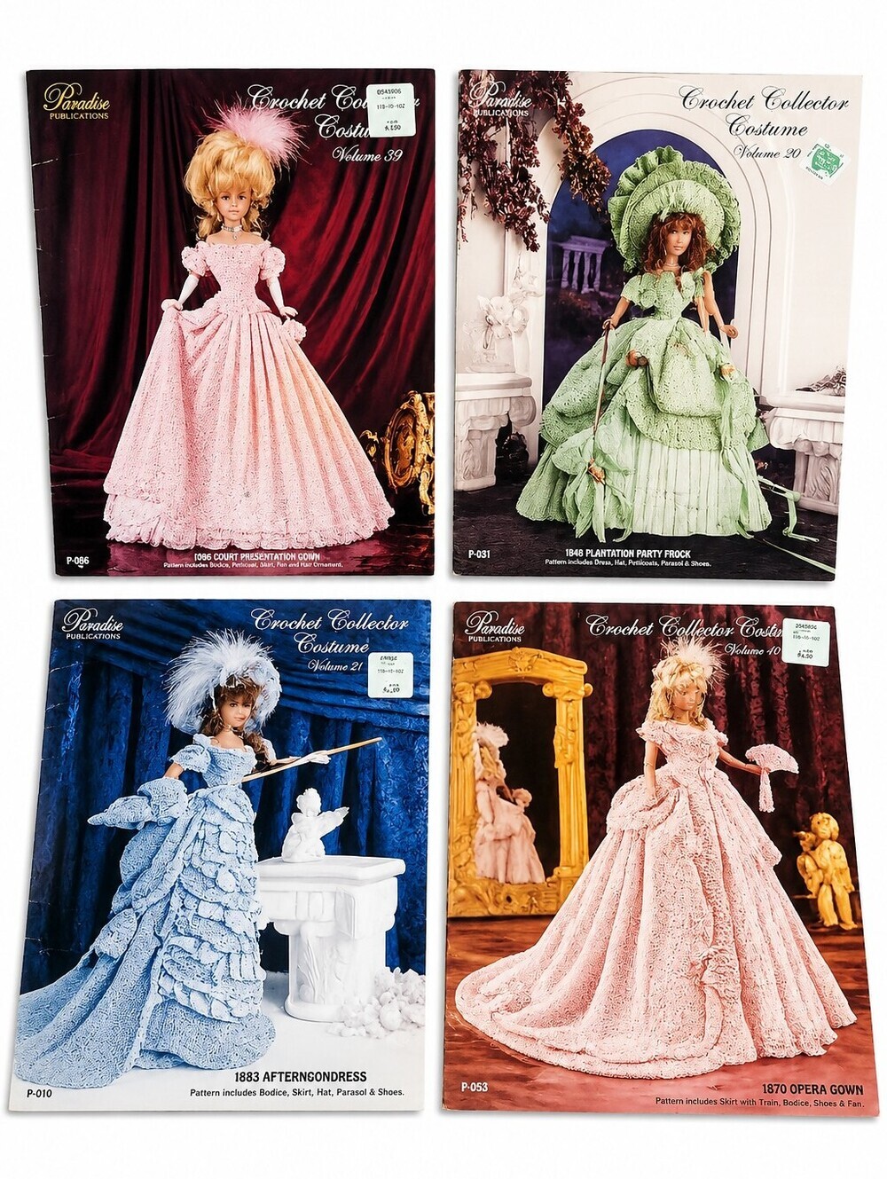 Lot of 4 Paradise Publications Crochet Collector Costume Pattern Books -Barbie